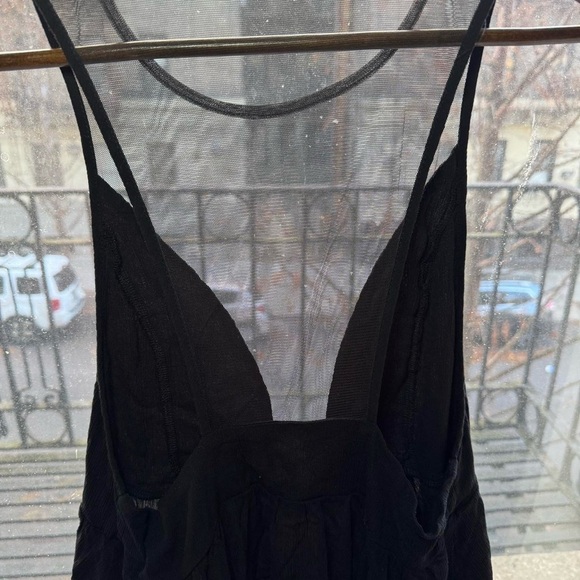 Free People Deep V Mesh Peplum Going Out Top - Picture 7 of 14